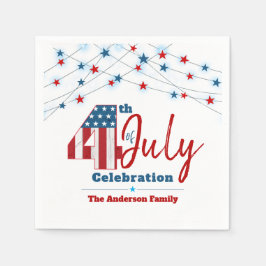 4. Juli Red White Blue Patriotic USA Flaggen Stars Serviette