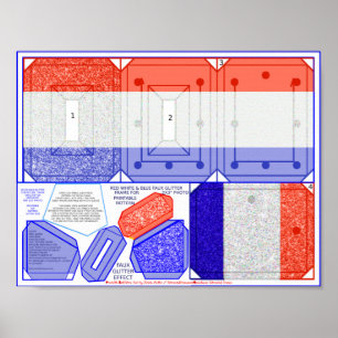 4. Juli Red White Blue Sparkle Selfie Frame Craft Poster