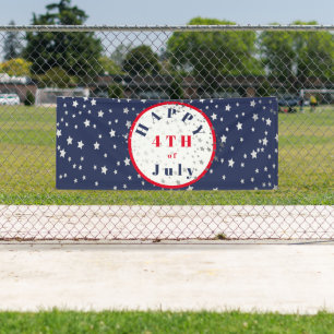 4. Juli Red White Blue Stars Banner