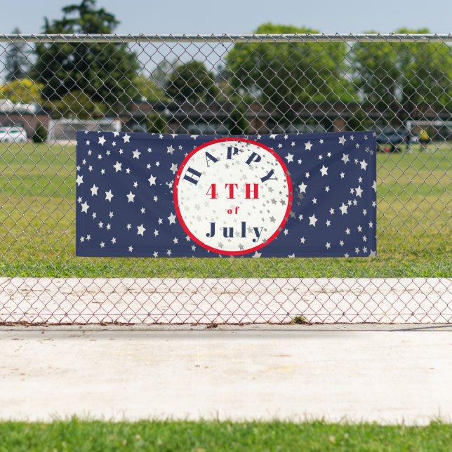 4. Juli Red White Blue Stars Banner (Insitu)