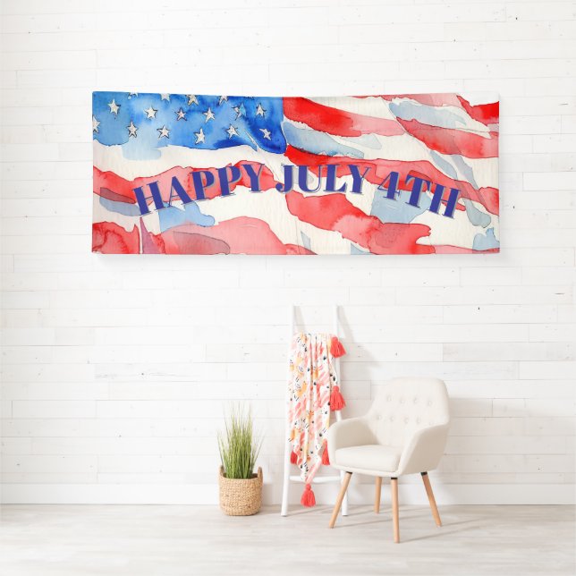 4. Juli Red White Blue Stars Banner (Insitu)