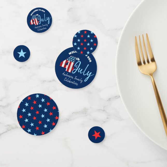 4. Juli Red White Blue Stars Patriotic USA Flag Konfetti (Gruppe)