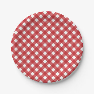 4. Juli Red White Karos Party Paper Teller