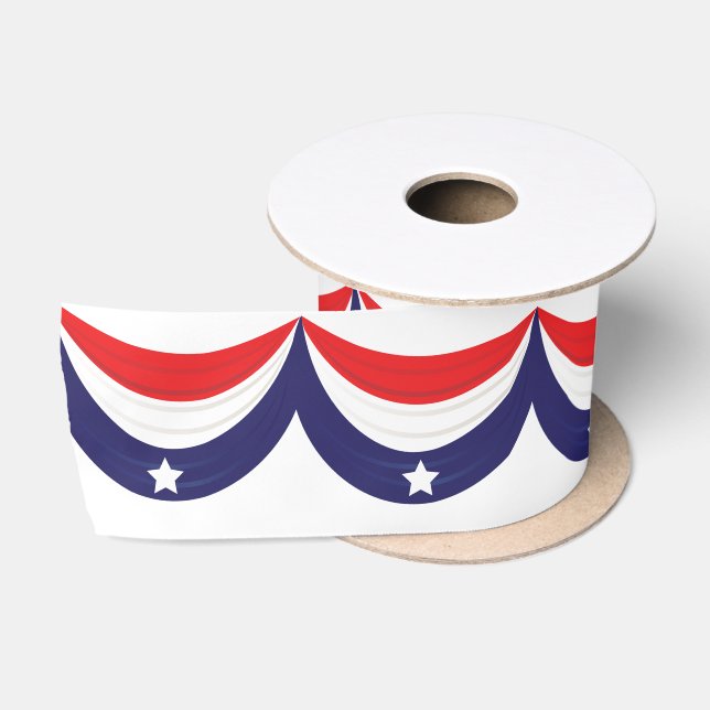 4. Juli Red White und Blue Satinband (Spule)
