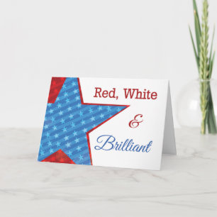 4. Juli Red White und Brilliant Star Karte