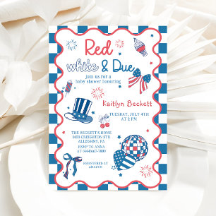 4. Juli Red White und Due Baby Dusche Einladung