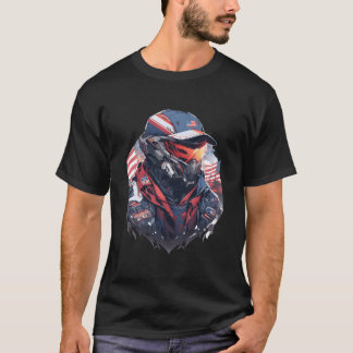 4. Juli-Roboter USA-Flagge Amerikanischer Patrioti T-Shirt