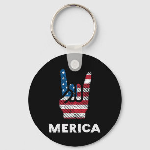 4. Juli Rock Hand Merica Flagge Amerika Rocker Män Schlüsselanhänger