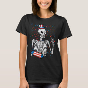 4. Juli Rocker Skelett Patriotischer Rock Männer J T-Shirt