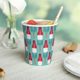 4. Juli Rocket Pop Patriotic Popsicle Red Blue Pappbecher