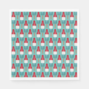 4. Juli Rocket Pop Patriotic Popsicle Red Blue Serviette