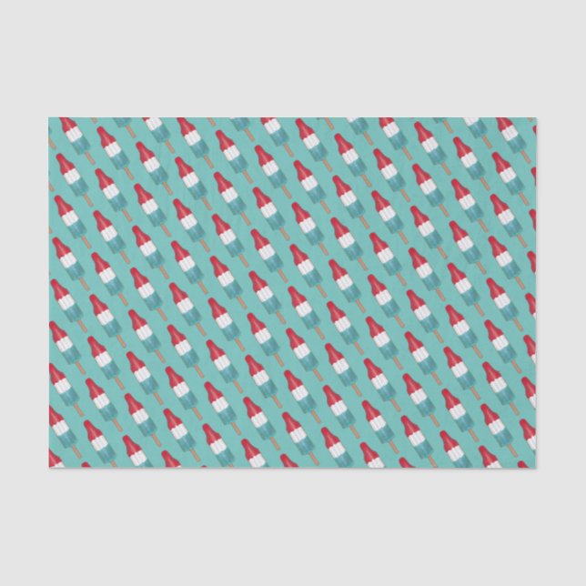 4. Juli Rocket Pop Patriotic Popsights Print Seidenpapier (Vorderseite)