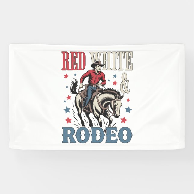 4. Juli Rodeo Cowboy Banner (Horizontal)