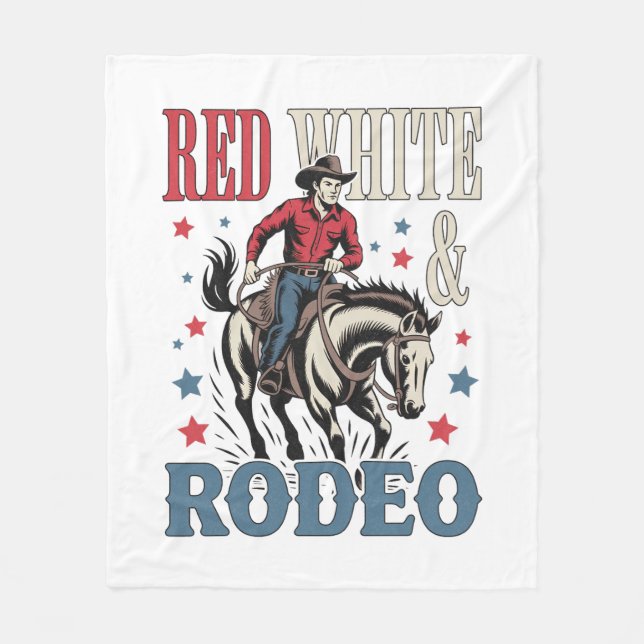 4. Juli Rodeo Cowboy Fleecedecke (Vorderseite)