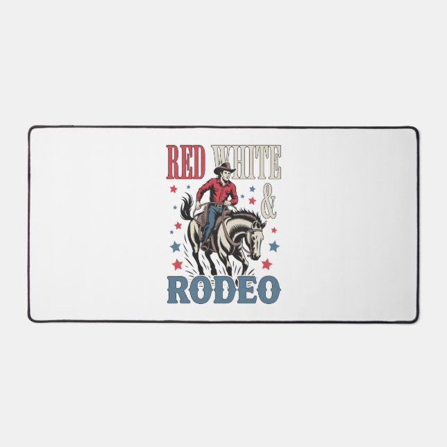 4. Juli Rodeo Cowboy Schreibtischunterlage (Vorderseite)