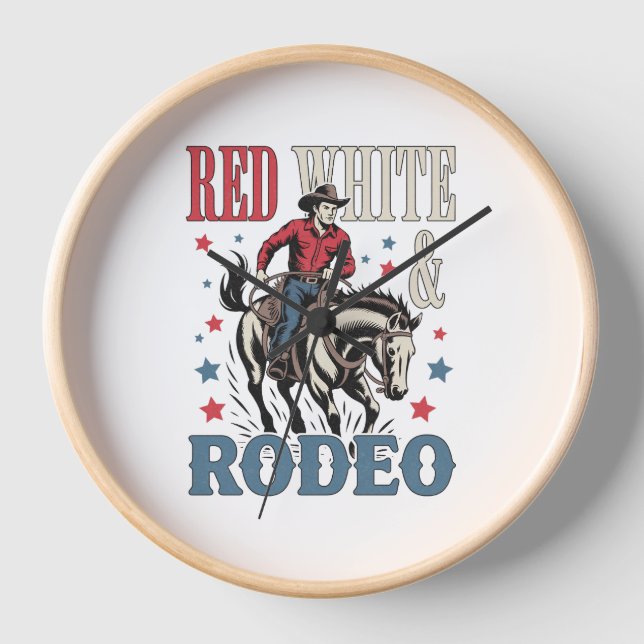 4. Juli Rodeo Cowboy Uhr (Vorderseite)