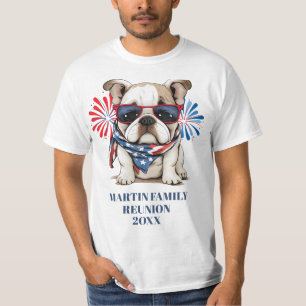 4. Juli Rot Blau Bulldogge Familientreffen T-Shirt