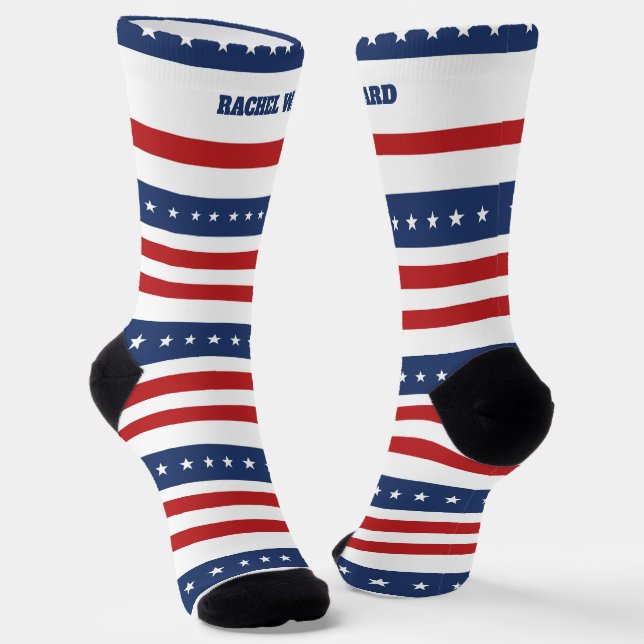 4. Juli Rot und Blau Socken (Gewinkelt)