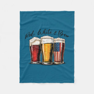 4. Juli Rot Weiß und Bierbrauen lustiger Amerikane Fleecedecke