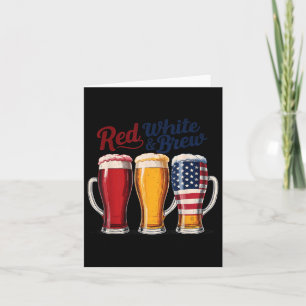4. Juli Rot Weiß und Bierbraun Shirt Funny Am Karte