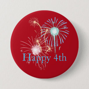 4. Juli Rot, Weiß und Blau-Feuerwerk Button
