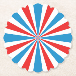 4. Juli Rot, Weiß und Blau Sunburst Untersetzer