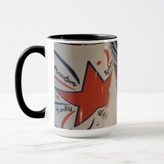 4. Juli rot weiß und blau Tasse (Links)