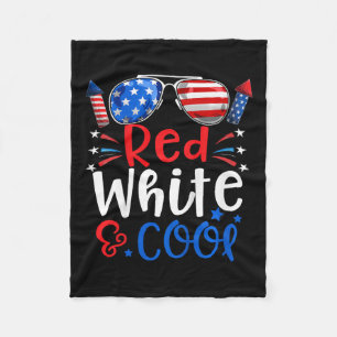 4. Juli Rot-Weiß und Coole Patriotische Jungen Kin Fleecedecke