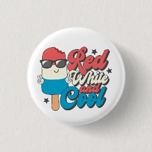 4. Juli Rot-Weiß und Coole Popsikel Button