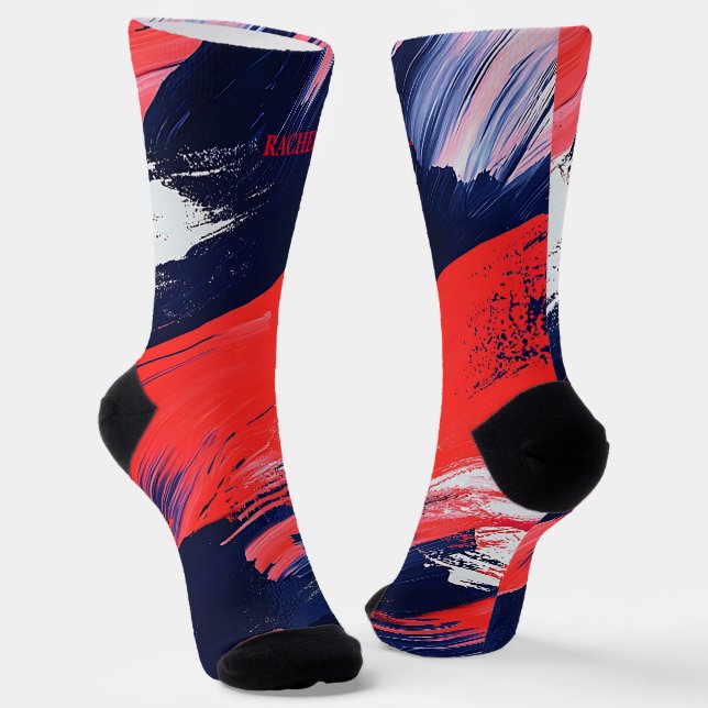 4. Juli Rote und Blaue Socken (Gewinkelt)