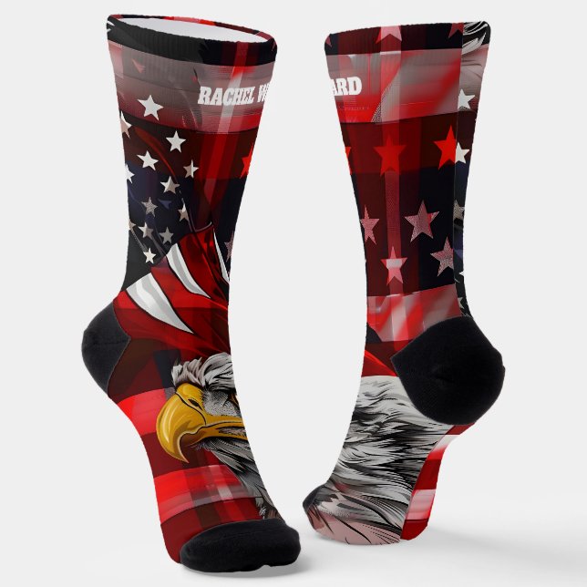 4. Juli Rote und Blaue Socken (Gewinkelt)