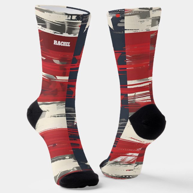 4. Juli Rote und Blaue Socken (Gewinkelt)