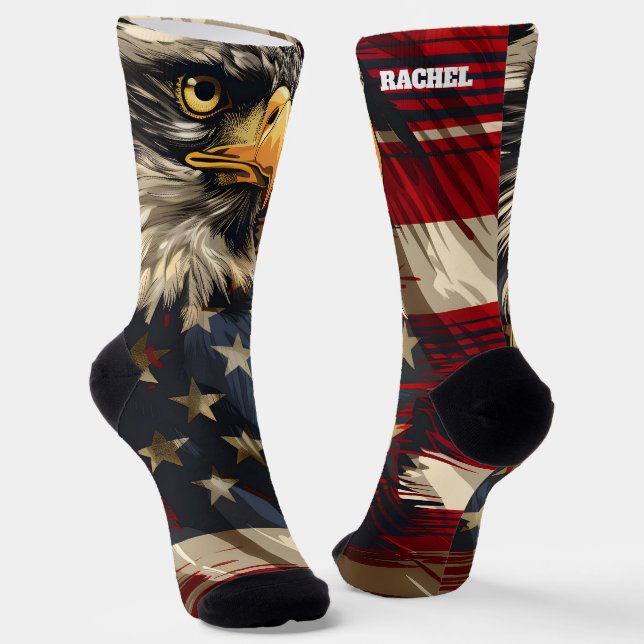 4. Juli Rote und Blaue Socken (Gewinkelt)