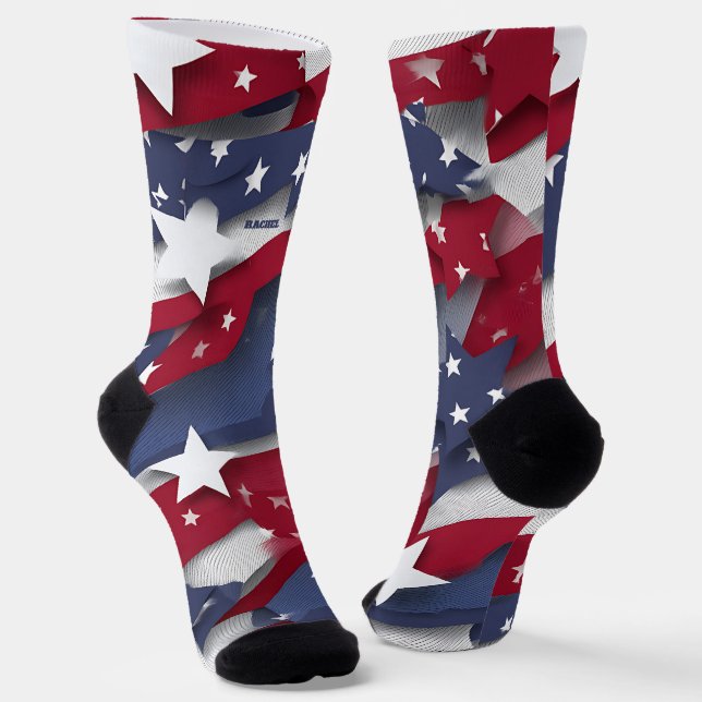 4. Juli Rote und Blaue Socken (Gewinkelt)