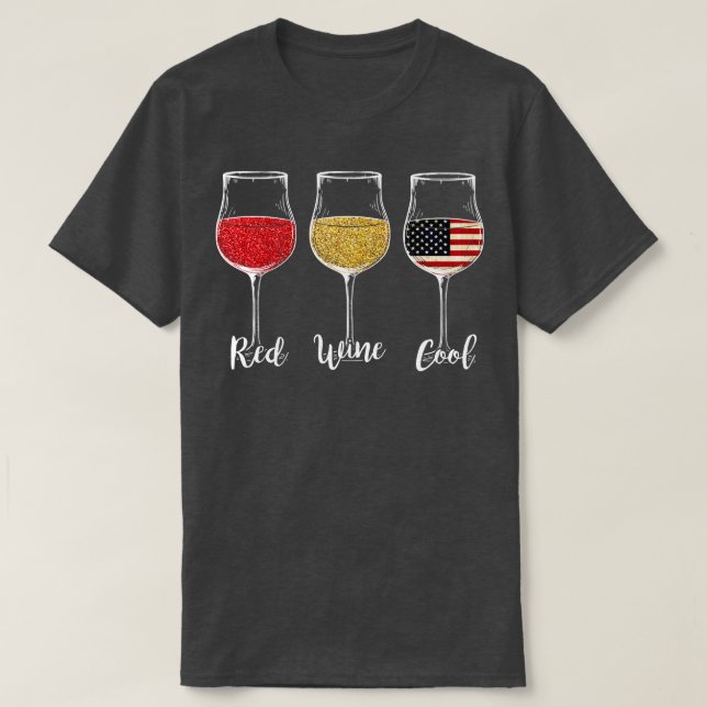 4. Juli Roter Wein Cool T-Shirt (Design vorne)