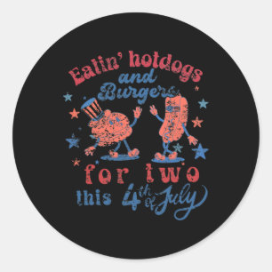 4. Juli Schwangerschaft essen Hotdogs und Burger f Runder Aufkleber