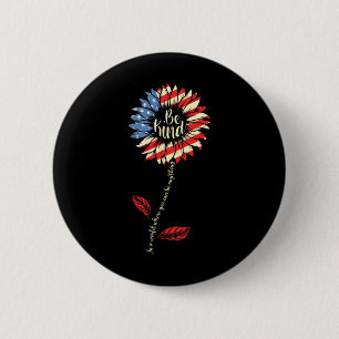 4. Juli Sei Freundlich Sonnenblume Rot Weiß Und Bl Button