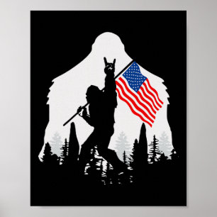 4. Juli Shirt Bigfoot Sasquatch USA Amerikanisch F Poster