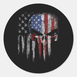 4. Juli Shirt für Frauen Männer Amerikanische Flag Runder Aufkleber