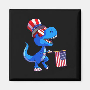 4. Juli-Shirt US-Flagge Dino Kinder Jungen Patriot Magnet