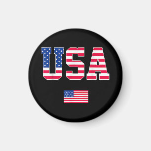 4. Juli Shirt USA Patriotic US American Flag W Magnet