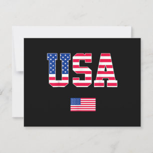 4. Juli Shirt USA Patriotic US American Flag W Postkarte