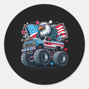 4. Juli-Shirts Jungen Amerikanische Flagge Adler U Runder Aufkleber