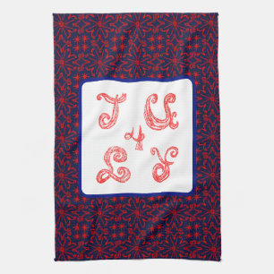 4. Juli Sparkle Fabric Schriftart Feuerwerk Küche Geschirrtuch