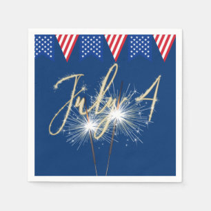 4. Juli Sparklers mit Fahnen Napkins Serviette
