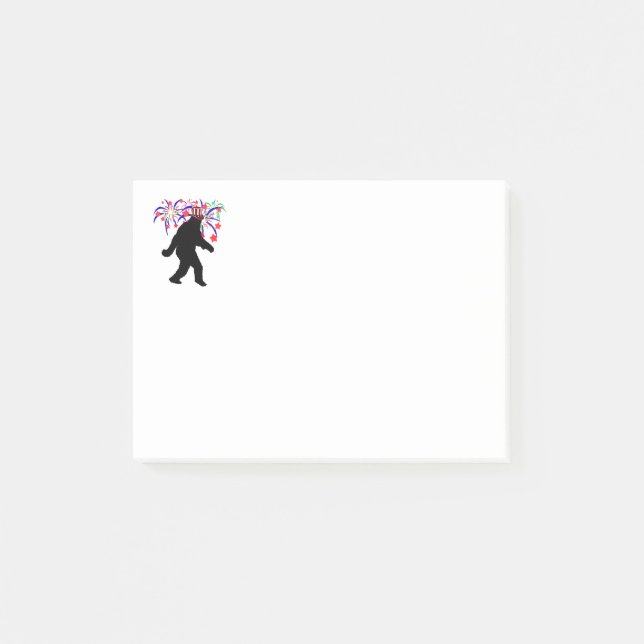 4. Juli Squatchin' w/Fireworks Post-it Klebezettel (Vorderseite)