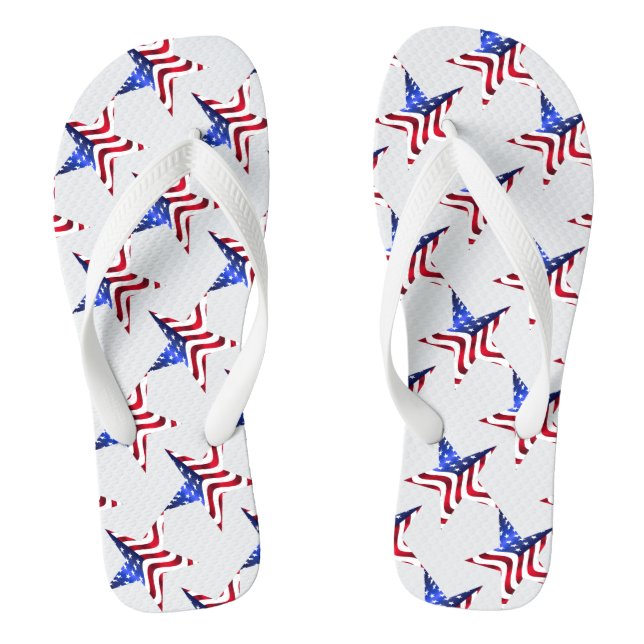 4. Juli, Star & USA Flag Flip Flops (Fußbett)