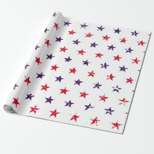 4. Juli Stars Grunge Abstrakt Nahtloses Muster Geschenkpapier