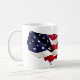 4. Juli, Stars & Stripes Map of US, Tasse