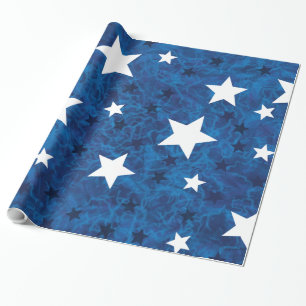 4. Juli Sterne auf Blue Geschenkpapier